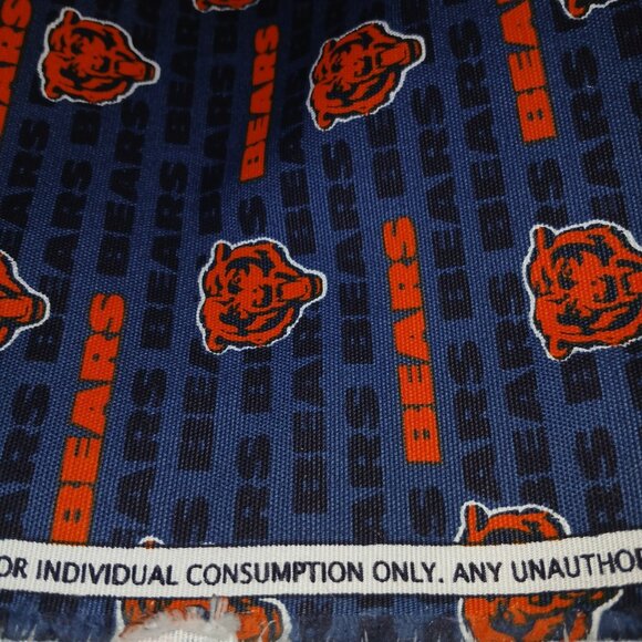 5 Yards NFL Chicago Bears Cotton Canvas Fabric Fabric Traditions BLue Orange - Picture 6 of 11